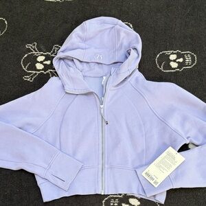 NWT scuba full zip cropped hoodie sz 12 in Lavender Smoke